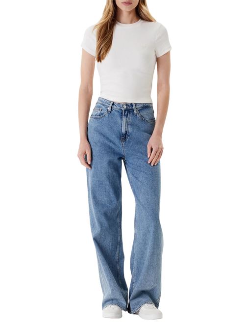 T-shirt bianco sporco in cotone Tommy Jeans | DW0DW20910YBH
